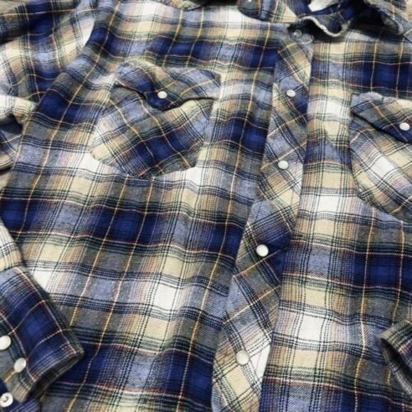 WRANGLER Pearl Snap‎ Shirt Size Large Plaid Long Sleeve Rodeo Western Flannel - Picture 5 of 9